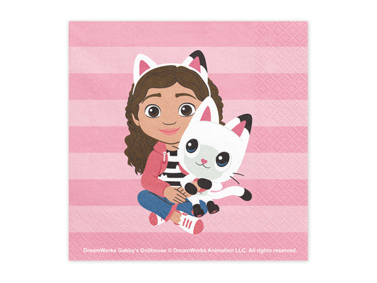 Party Deco - Napkins Gabby's Dollhouse, 33 x 33, mix: 1pkt/20pc.