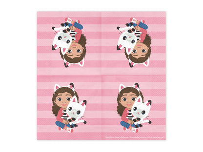 Party Deco - Napkins Gabby's Dollhouse, 33 x 33, mix: 1pkt/20pc. - תמונה 2