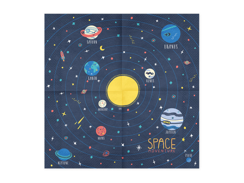 Party Deco - Napkins Space Party, 33x33cm: 1pkt/20pc. - תמונה 2