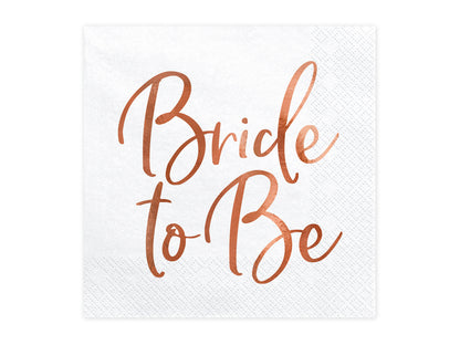 Party Deco - Napkins Bride to be, rose gold, 33x33cm: 1pkt/20pc.