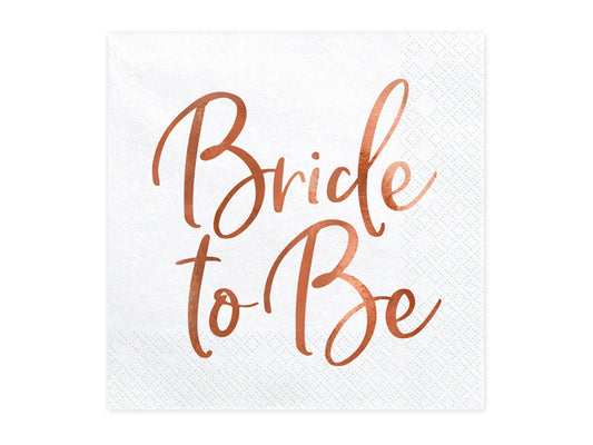 Party Deco - Napkins Bride to be, rose gold, 33x33cm: 1pkt/20pc.