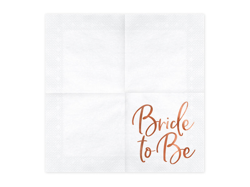 Party Deco - Napkins Bride to be, rose gold, 33x33cm: 1pkt/20pc. - תמונה 2