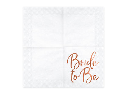 Party Deco - Napkins Bride to be, rose gold, 33x33cm: 1pkt/20pc. - תמונה 2
