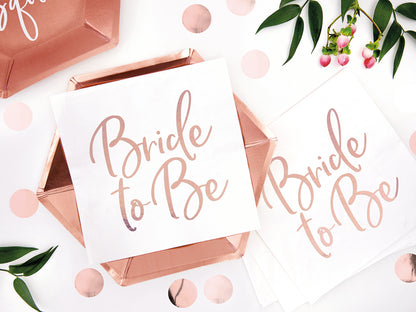 Party Deco - Napkins Bride to be, rose gold, 33x33cm: 1pkt/20pc. - תמונה 4