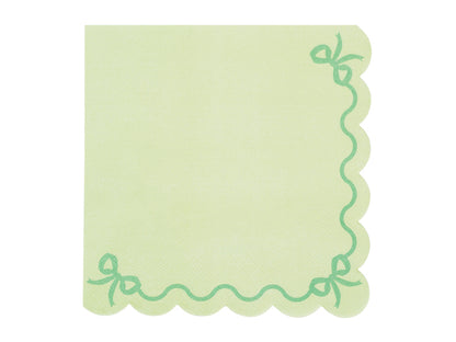 Party Deco - Ruffled napkins, 33x33 cm, green: 1pkt/12pc.