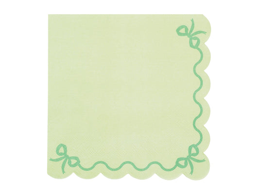 Party Deco - Ruffled napkins, 33x33 cm, green: 1pkt/12pc.