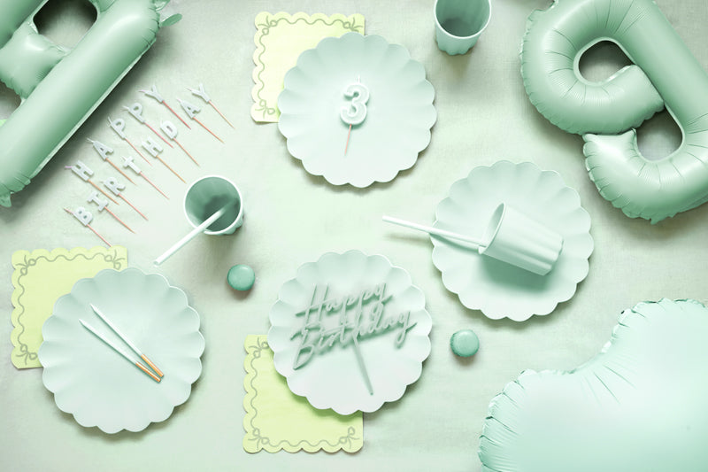 Party Deco - Ruffled napkins, 33x33 cm, green: 1pkt/12pc. - תמונה 2