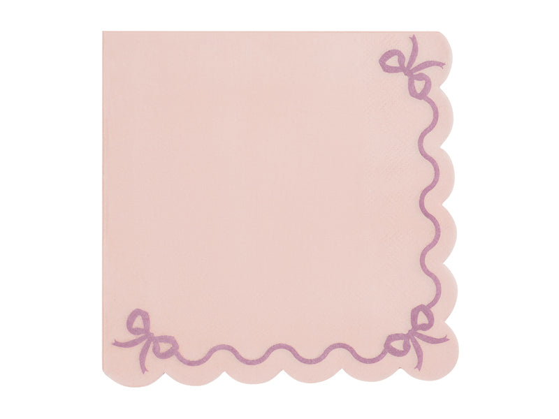 Party Deco - Ruffled napkins, 33x33 cm, light pink: 1pkt/12pc.