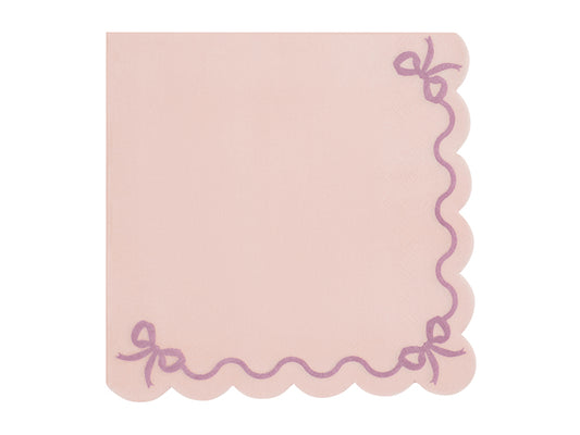 Party Deco - Ruffled napkins, 33x33 cm, light pink: 1pkt/12pc.