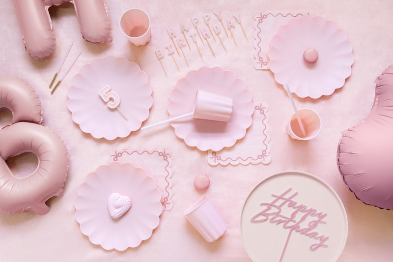 Party Deco - Ruffled napkins, 33x33 cm, light pink: 1pkt/12pc. - תמונה 2