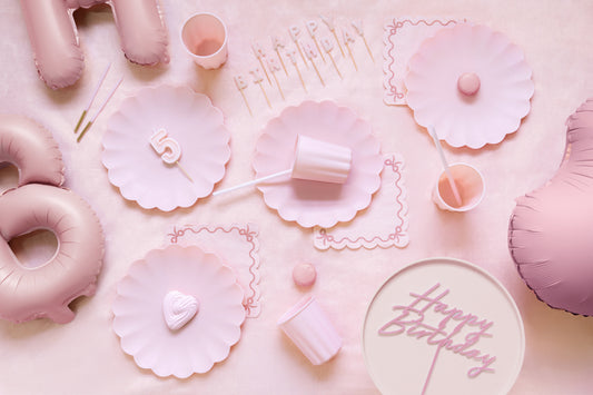 Party Deco - Ruffled napkins, 33x33 cm, light pink: 1pkt/12pc. - תמונה 2