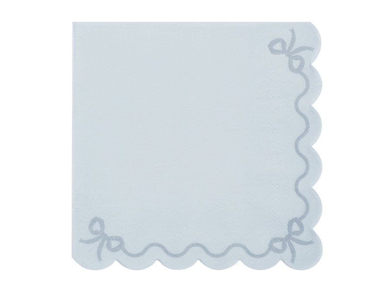 Party Deco - Ruffled napkins, 33x33 cm, misty blue: 1pkt/12pc.