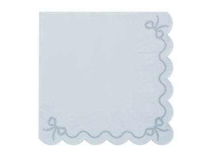 Party Deco - Ruffled napkins, 33x33 cm, misty blue: 1pkt/12pc.