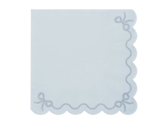Party Deco - Ruffled napkins, 33x33 cm, misty blue: 1pkt/12pc.