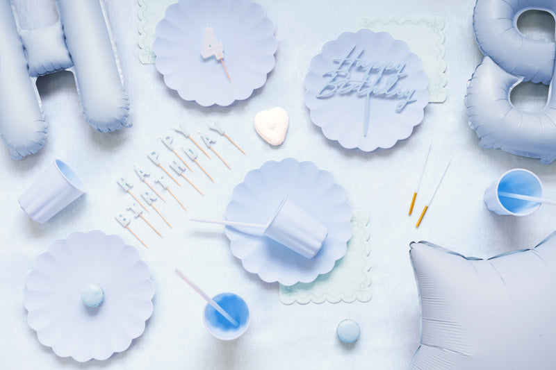 Party Deco - Ruffled napkins, 33x33 cm, misty blue: 1pkt/12pc. - תמונה 2