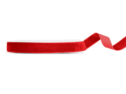 Party Deco - Velour ribbon, red, 15mm/10m