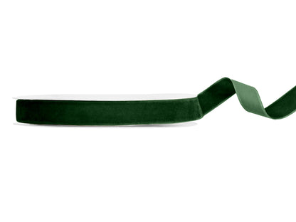 Party Deco - Velour ribbon, bottle green, 15mm/10m