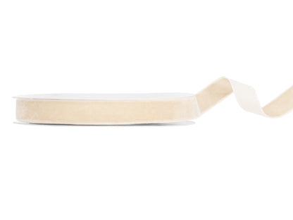 Party Deco - Velour ribbon, beige, 15mm/10m