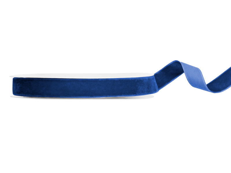 Party Deco - Velour ribbon, navy blue, 15mm/10m