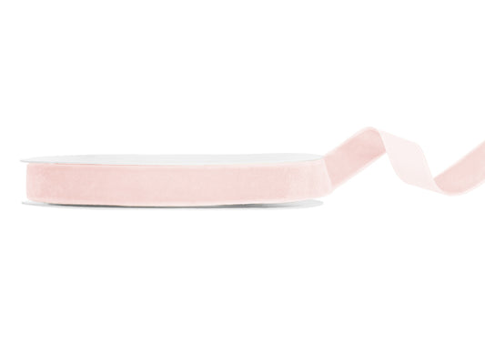 Party Deco - Velour ribbon, light pink, 15mm/10m