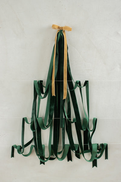 Party Deco - Velour ribbon, bottle green, 25mm/10m - תמונה 2