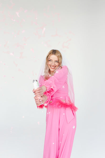 Party Deco - וילון פרנזים pink, 69cm - תמונה 4
