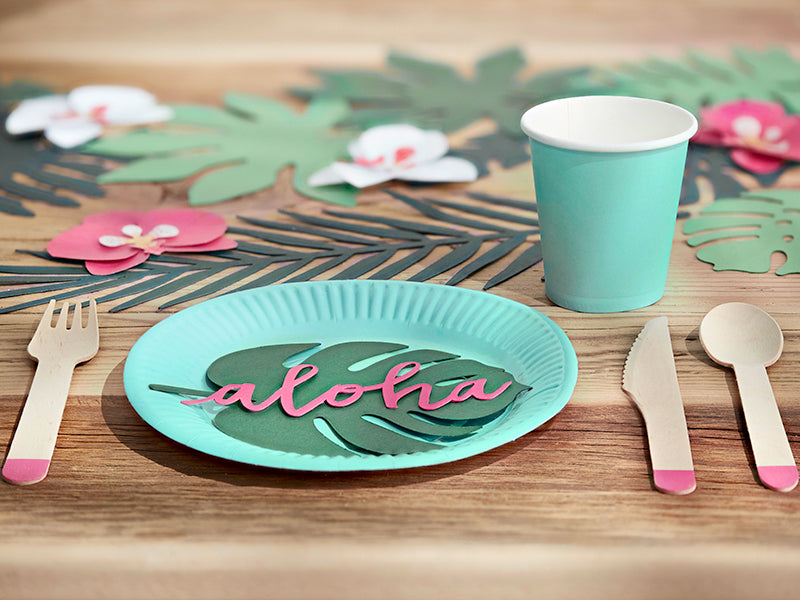 Party Deco - כרטיסי מקום Aloha - Monstera: 1pkt/6pc. - תמונה 3