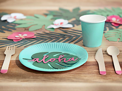 Party Deco - כרטיסי מקום Aloha - Monstera: 1pkt/6pc. - תמונה 3