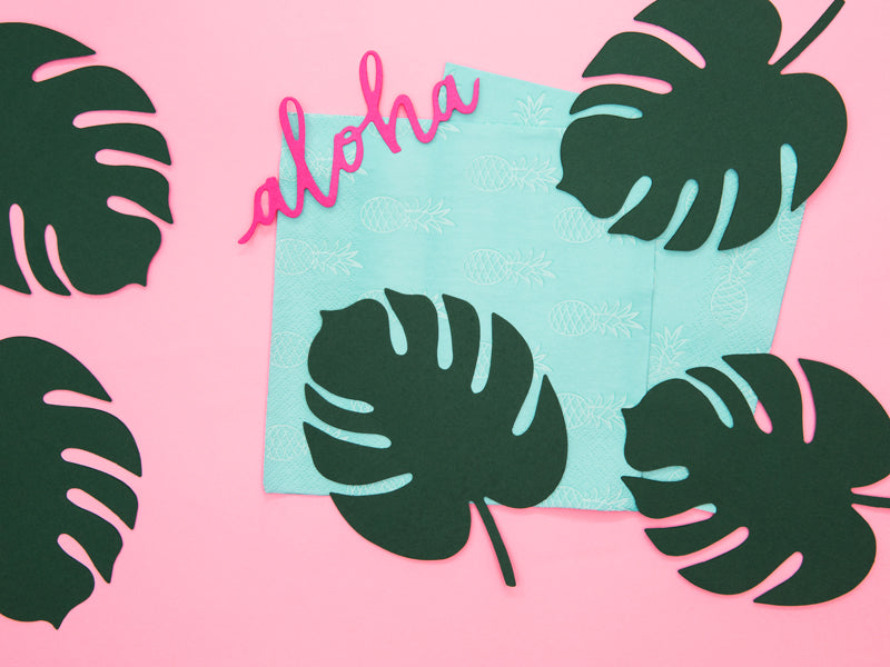 Party Deco - כרטיסי מקום Aloha - Monstera: 1pkt/6pc. - תמונה 5