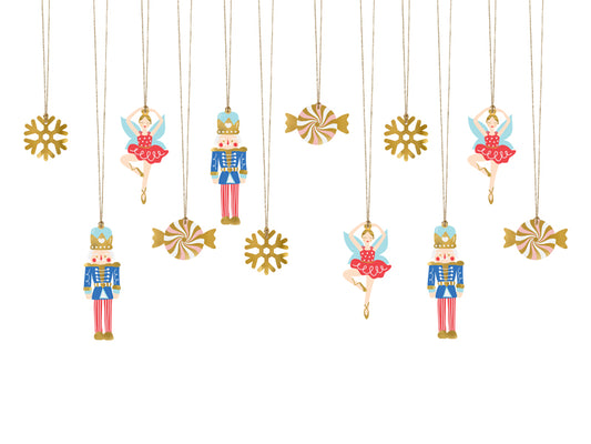 Party Deco - Gift tags Nutcracker, mix