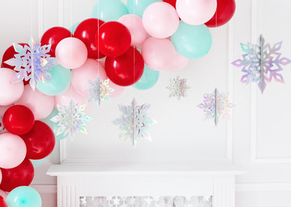 Party Deco - קישוט תליה פתיתי שלג iridescent, 15- 25cm: 1pkt/6pc. - תמונה 2