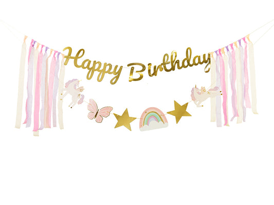 באנר Happy Birthday חד-קרן