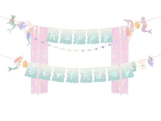 באנר Happy Birthday בת הים 130 ס"מ