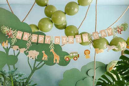 PartyDeco - באנר Happy Birthday ספארי