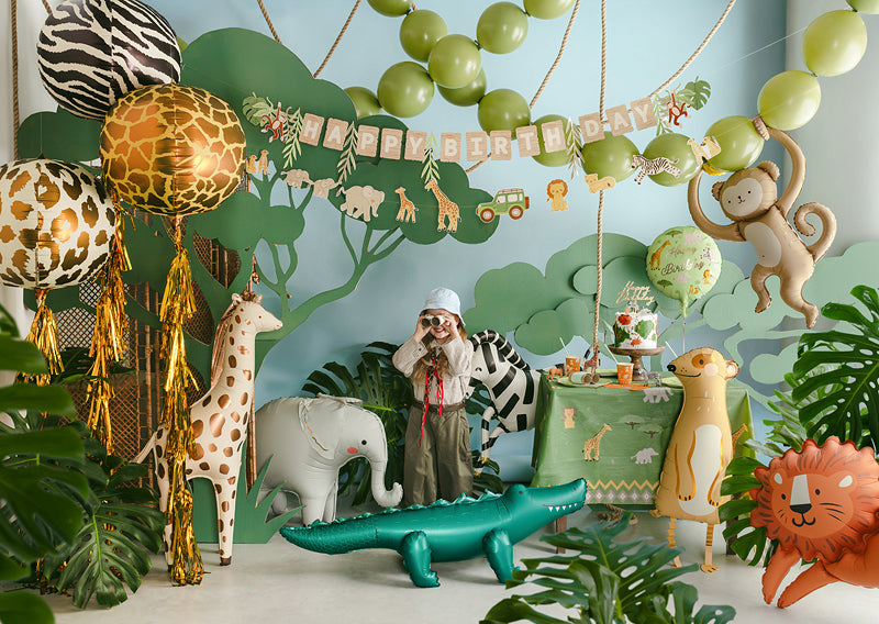 PartyDeco - באנר Happy Birthday ספארי