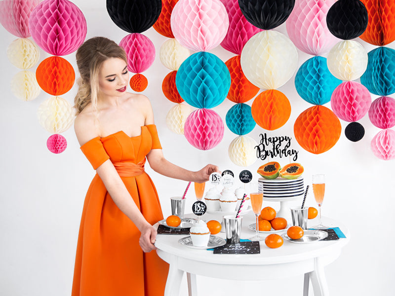 PartyDeco - כדור כוורת ורוד בהיר 20 ס"מ