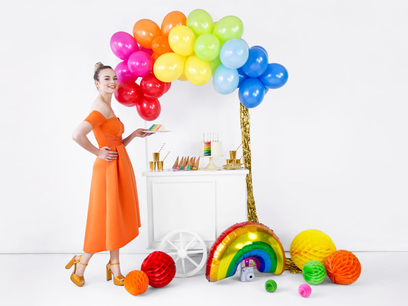 PartyDeco - כדור כוורת אדום 30 ס"מ
