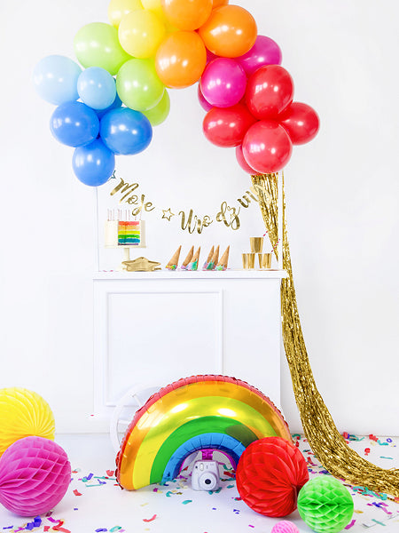 PartyDeco - כדור כוורת אדום 30 ס"מ