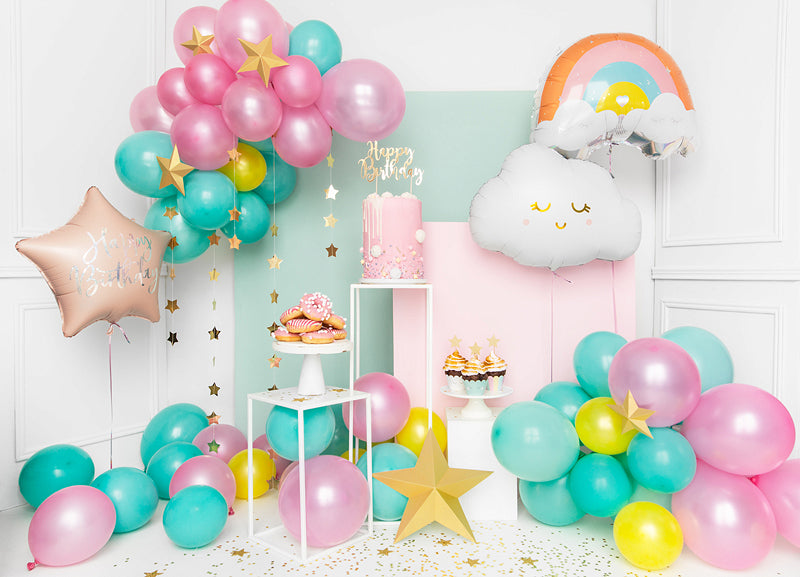 PartyDeco - קישוט עוגה Happy Birthday זהב