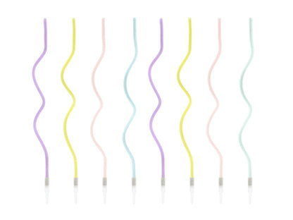 PartyDeco - נרות יום הולדת מסולסלים מיקס 14 ס"מ