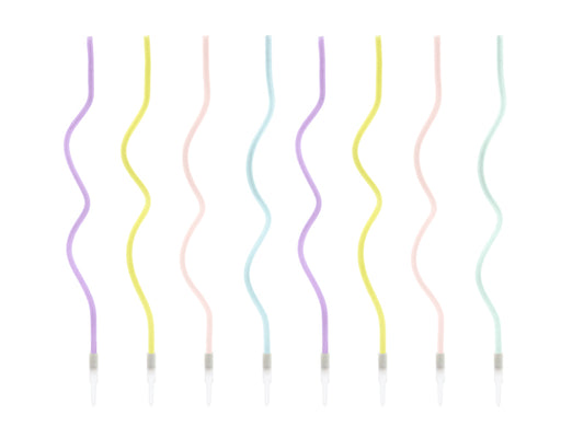 PartyDeco - נרות יום הולדת מסולסלים מיקס 14 ס"מ
