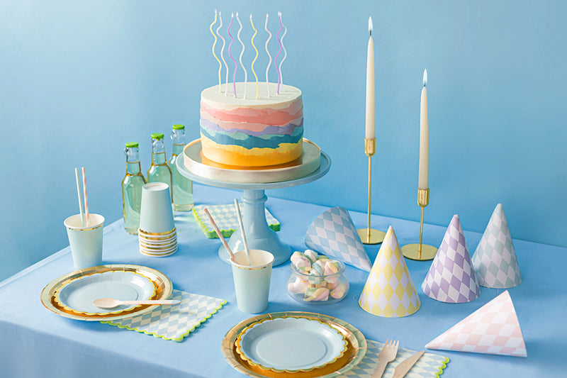 PartyDeco - נרות יום הולדת מסולסלים מיקס 14 ס"מ