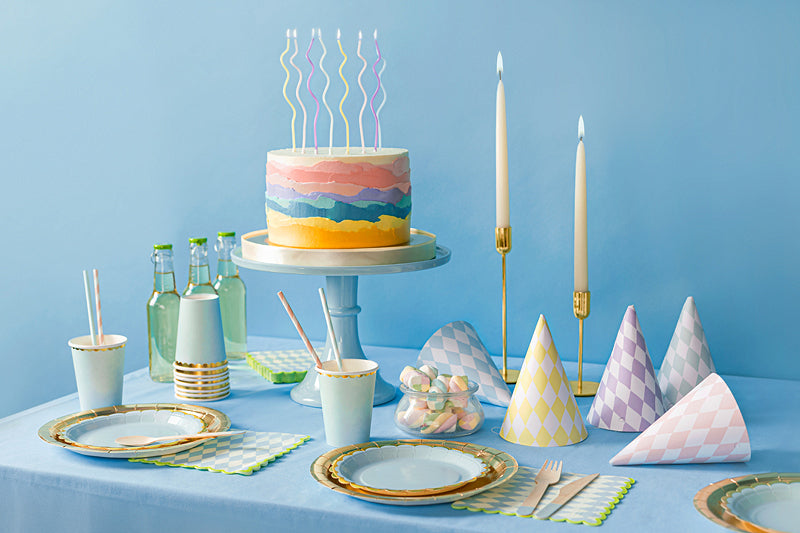 PartyDeco - נרות יום הולדת מסולסלים מיקס 14 ס"מ