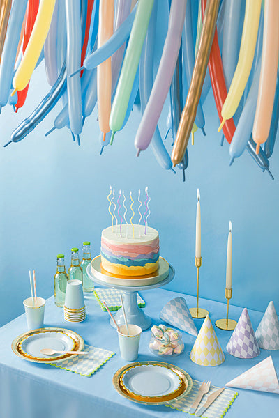 PartyDeco - נרות יום הולדת מסולסלים מיקס 14 ס"מ