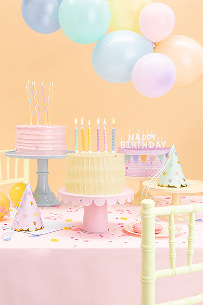 PartyDeco - נרות יום הולדת מסולסלים פסטל 8.5 ס"מ
