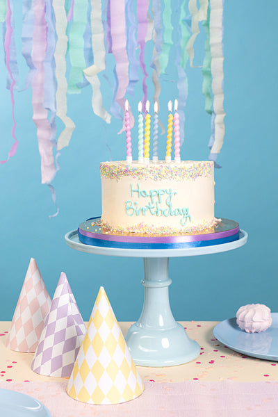 PartyDeco - נרות יום הולדת מסולסלים פסטל 8.5 ס"מ