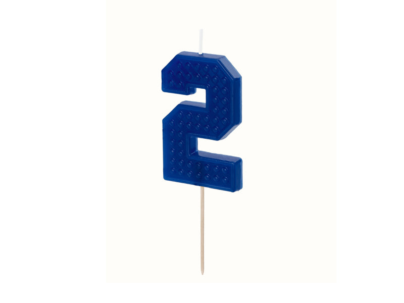 PartyDeco - נר יום הולדת ספרה 2 - כחול