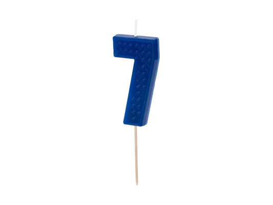 PartyDeco - נר יום הולדת ספרה 7 - כחול