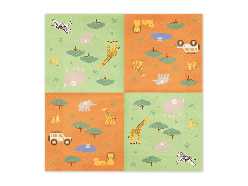 PartyDeco - מפיות ספארי מיקס 33x33 ס"מ