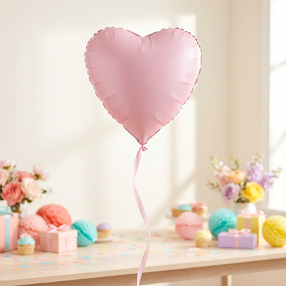 בלון לב ורוד בייבי מט 18"